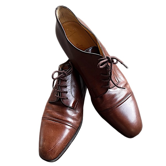 HERMES Women’s Brown Leather Derby Shoes Lace Up US 10 UK 7 EU 40 - Picture 4 of 16